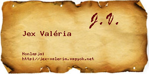 Jex Valéria névjegykártya